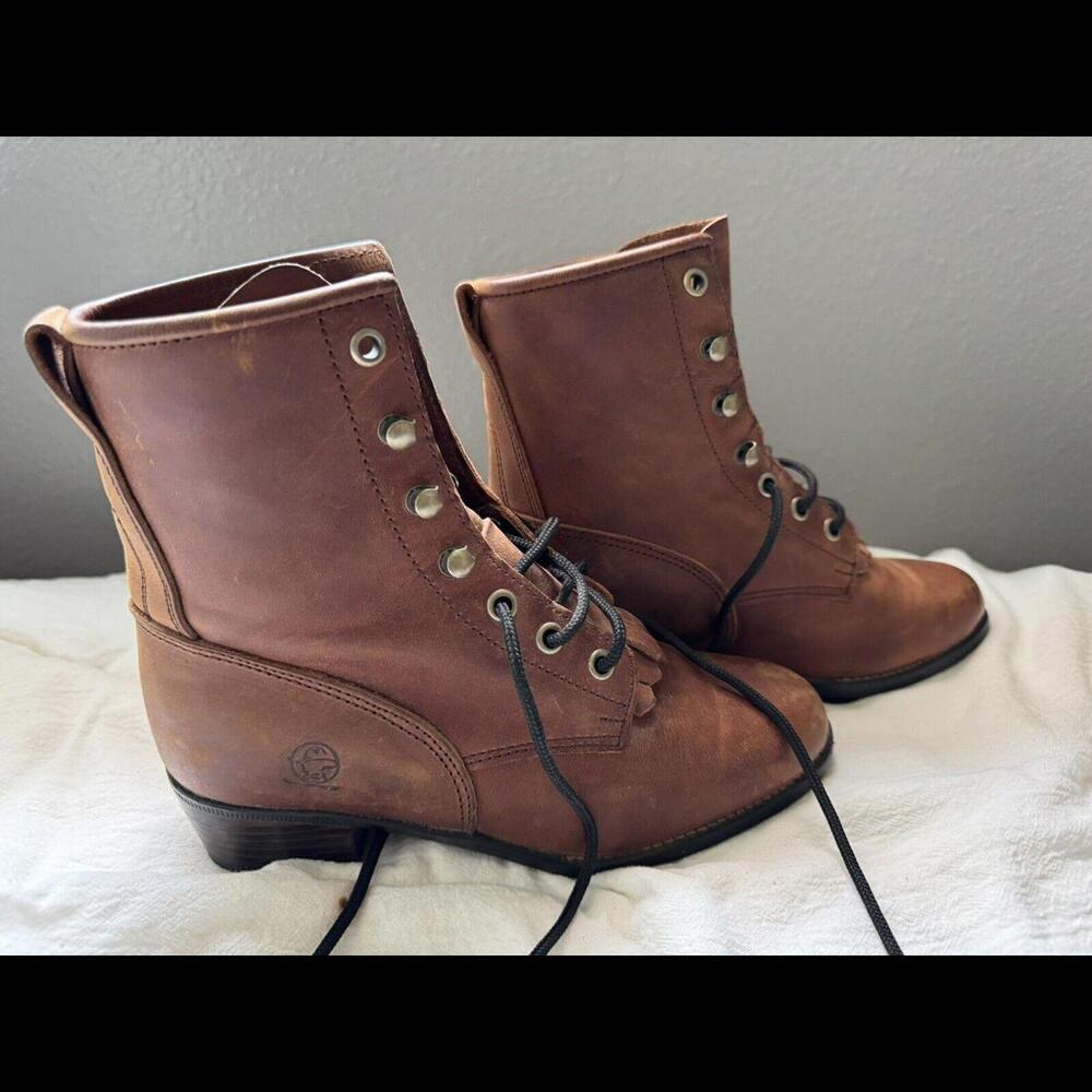 Durango Womens Lace Up Leather Boots Size 6